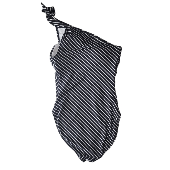Lauren Ralph Lauren Black & White City stripe 1-peice Swimsuit Size 8 - Picture 3 of 6